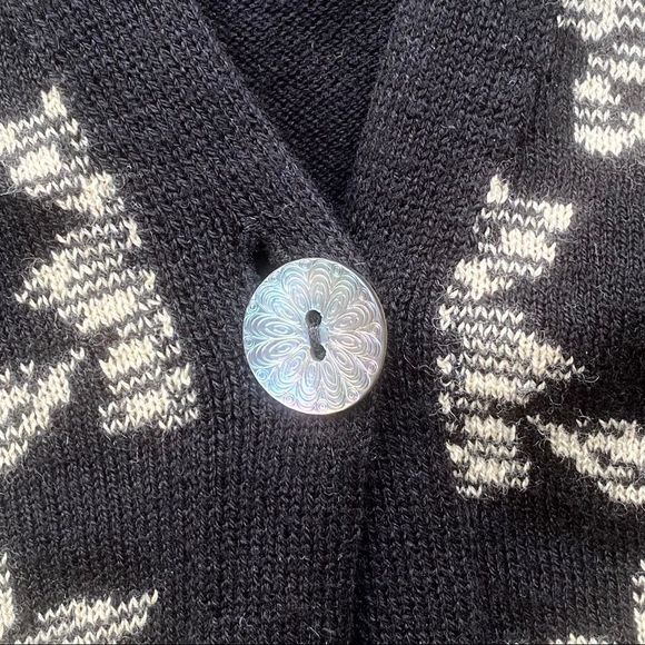 NWT J. Jill Blackcashe Floral Sunflower Black Cardigan Size S - Picture 3 of 11